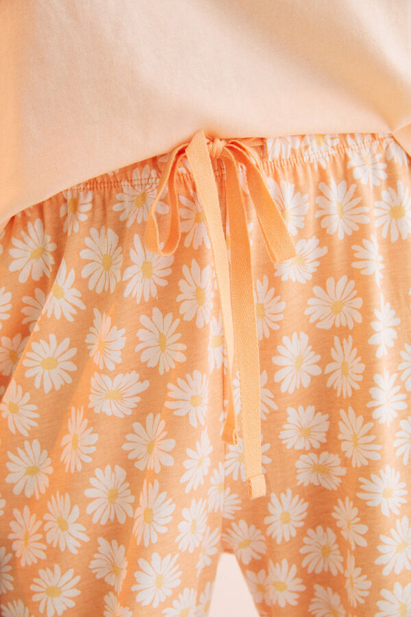 Womensecret Pijama comprido 100% algodão Snoopy laranja 