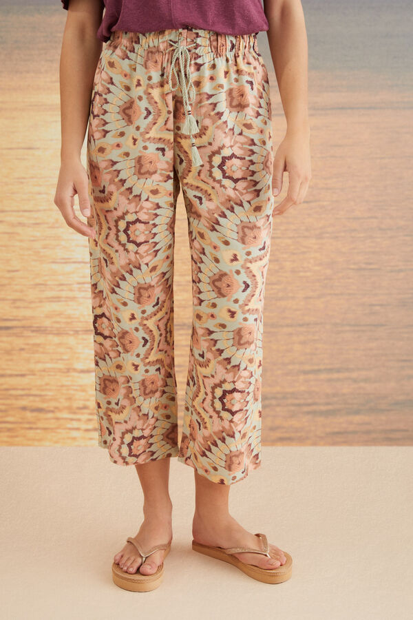 Women'secret Pantal&oacute;n Capri estampado multicolor estampado