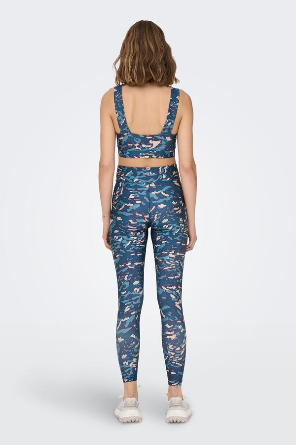 Only Play Soutien desportivo estampado azul