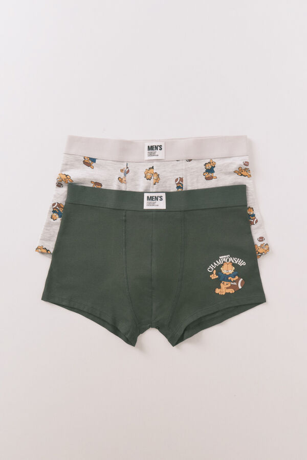 Women'secret Pack 2 calzoncillos b&oacute;xer algod&oacute;n Garfield kaki