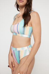 Pieces Braguita alta de bikini con estampado a rayas