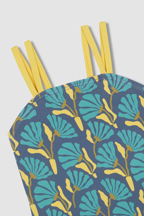 Gocco Ba&ntilde;ador flores con contraste azul azul