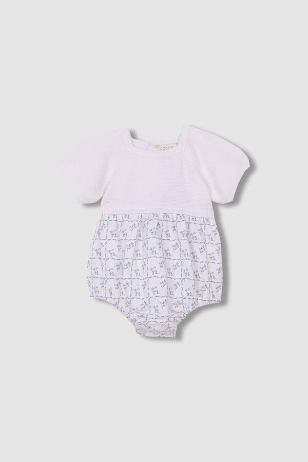 Gocco Jardineiras de malha com parte de baixo em dobby e azul azul