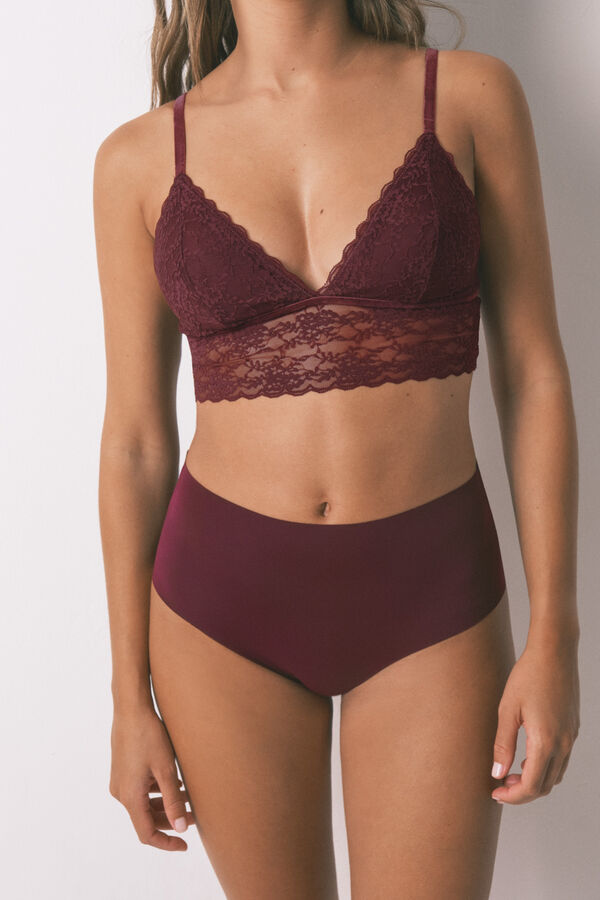 Women'secret Braga alta cl&aacute;sica microfibra burdeos burdeos