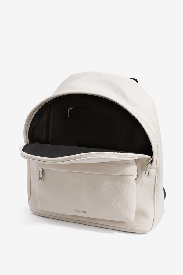 Vilanova Mochila de Piel Pint&eacute;tica marfil