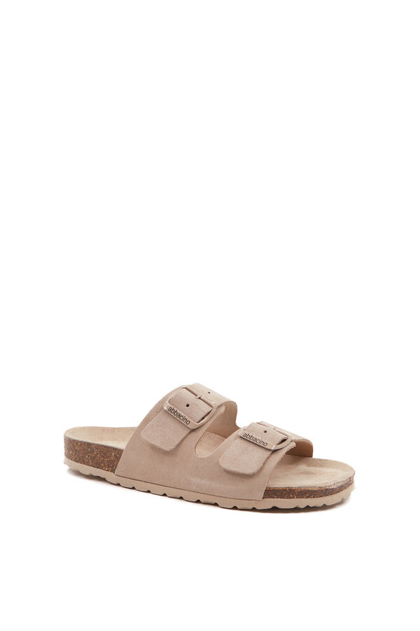 Abbacino Sandália croute de pele camurça bege