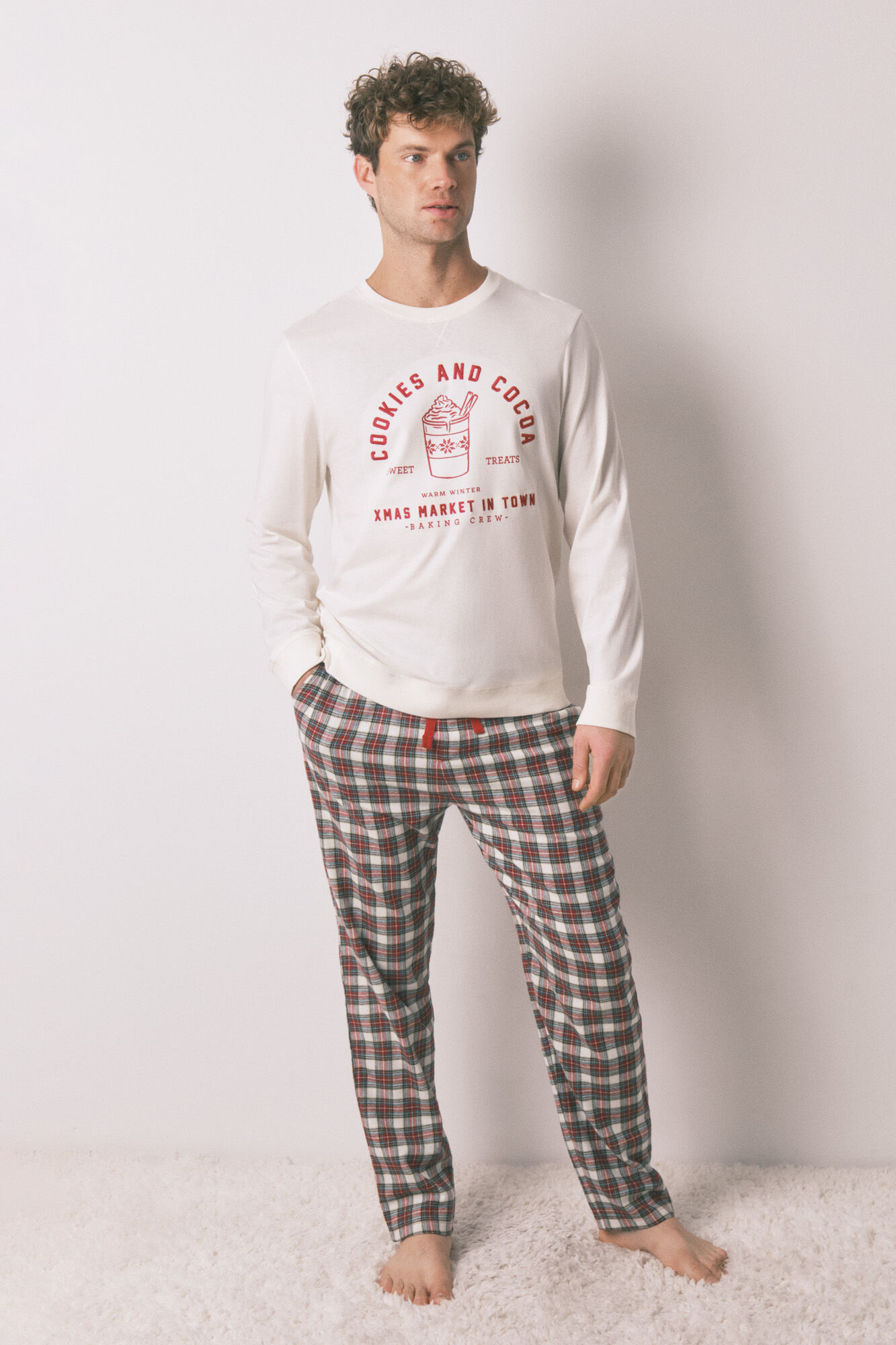 Women'secret Pijama de homem comprido 100% algod&atilde;o xadrez