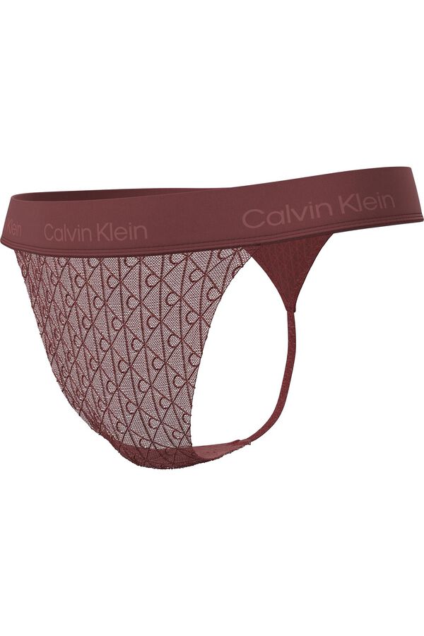 Calvin Klein Braga tanga de hilo microfibra burdeos