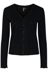 Pieces Casaco de malha manga comprida preto