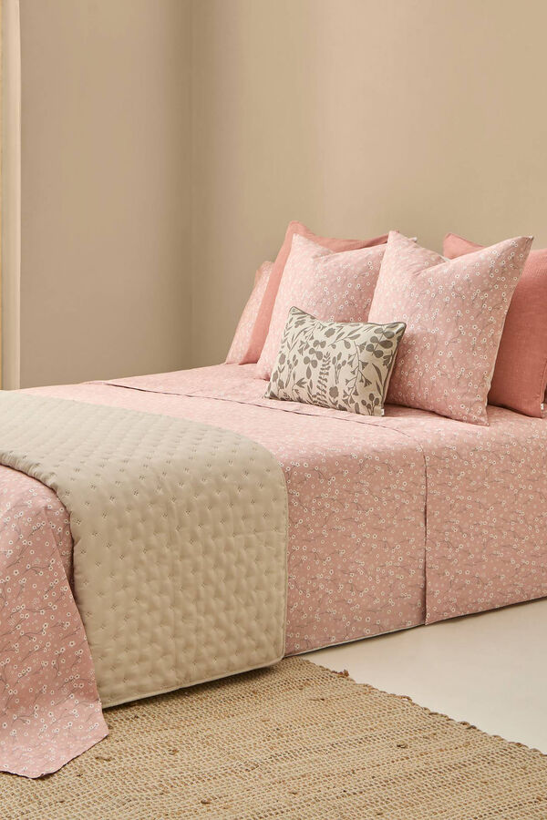 Textura Len&ccedil;ol algod&atilde;o acetinado flores rosa