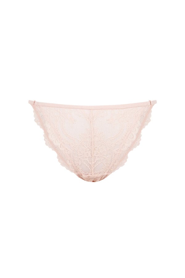 Women'secret Calcinha cl&aacute;ssica de renda rosa com cueca rosa