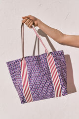 Women'secret Mala tote bag de praia estampada &agrave;s riscas estampado
