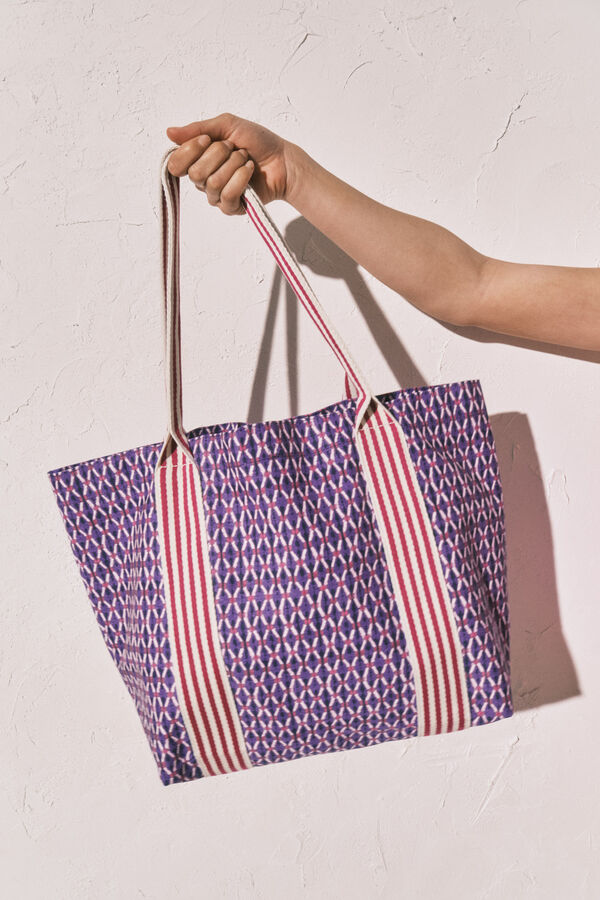 Women'secret Mala tote bag de praia estampada &agrave;s riscas estampado