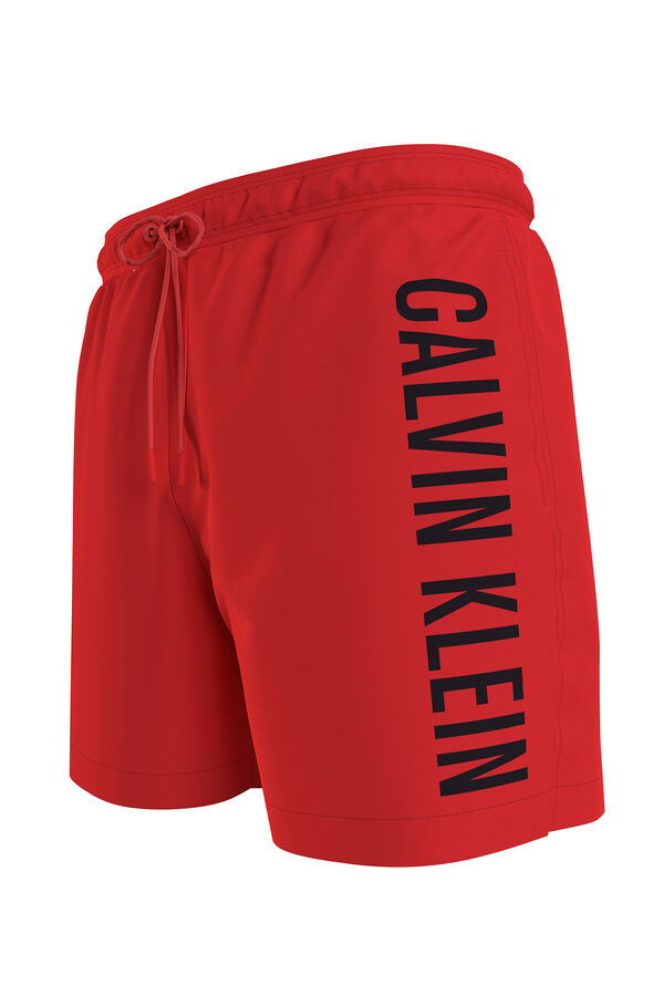 Calvin Klein Ba&ntilde;ador de largo medio con cord&oacute;n  rojo