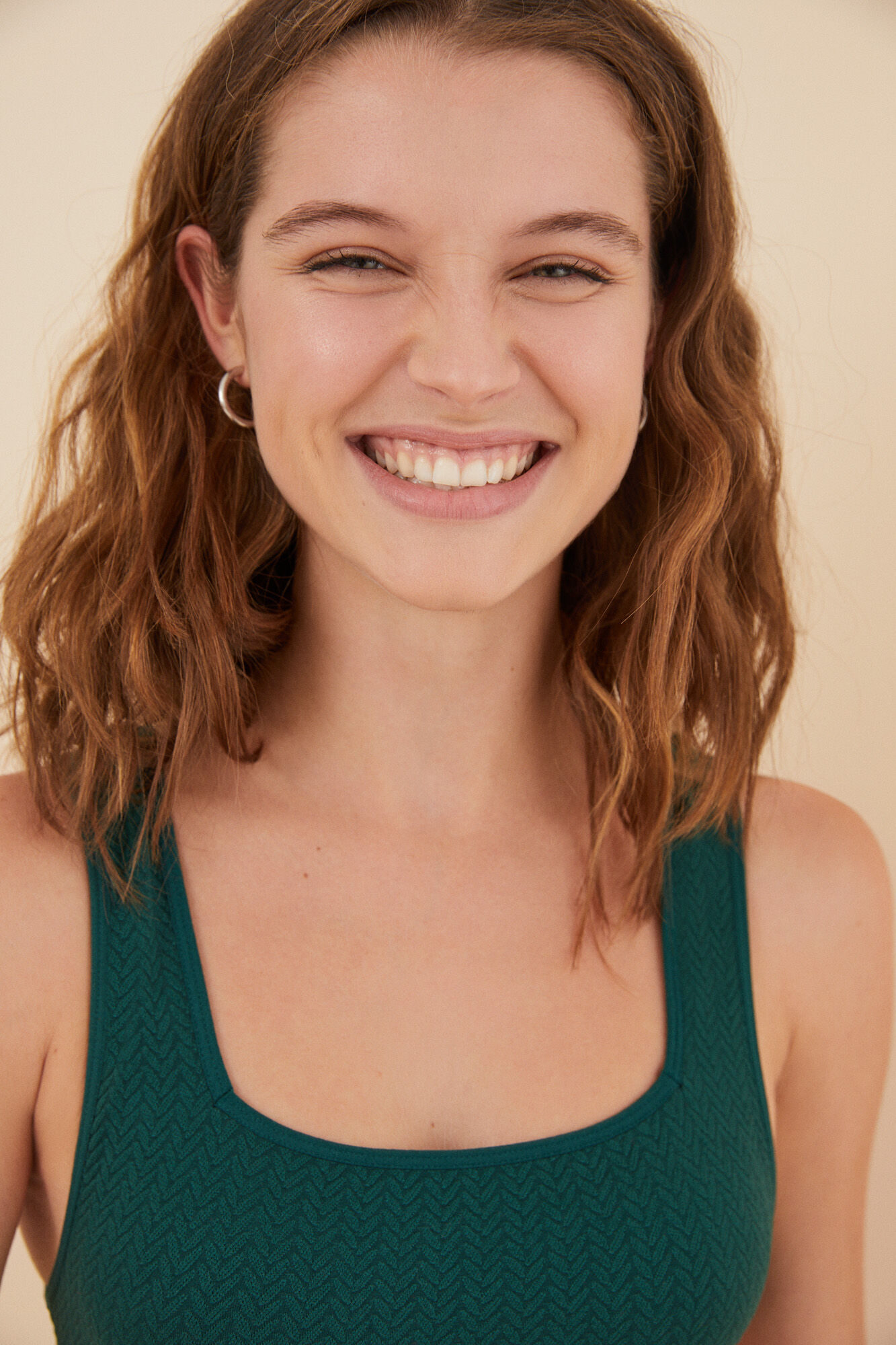 Women'secret Top seamless textura verde