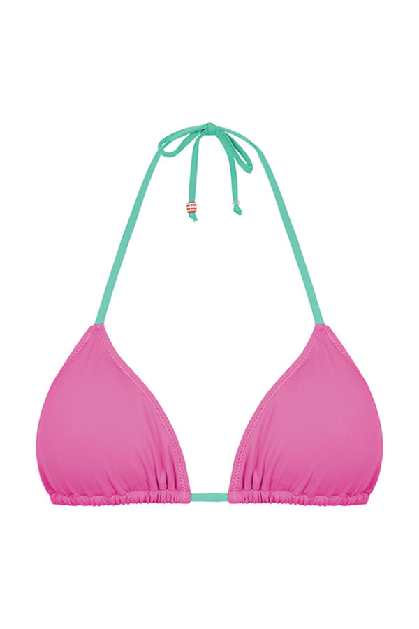 HI&BYE Top bikini triangular cortina rosa morado/lila