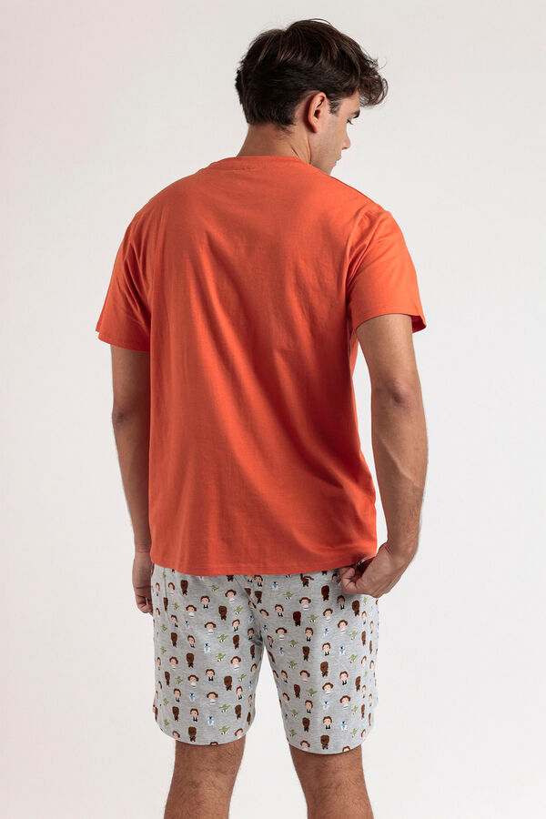 Admas Pijama corto pixel wars Star Wars naranja