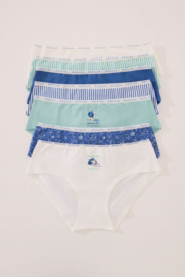 Women'secret Pack 7  bragas anchas algod&oacute;n mix Mafalda estampado
