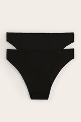 Women'secret Pack 2 cuecas brasileiras algod&atilde;o preto