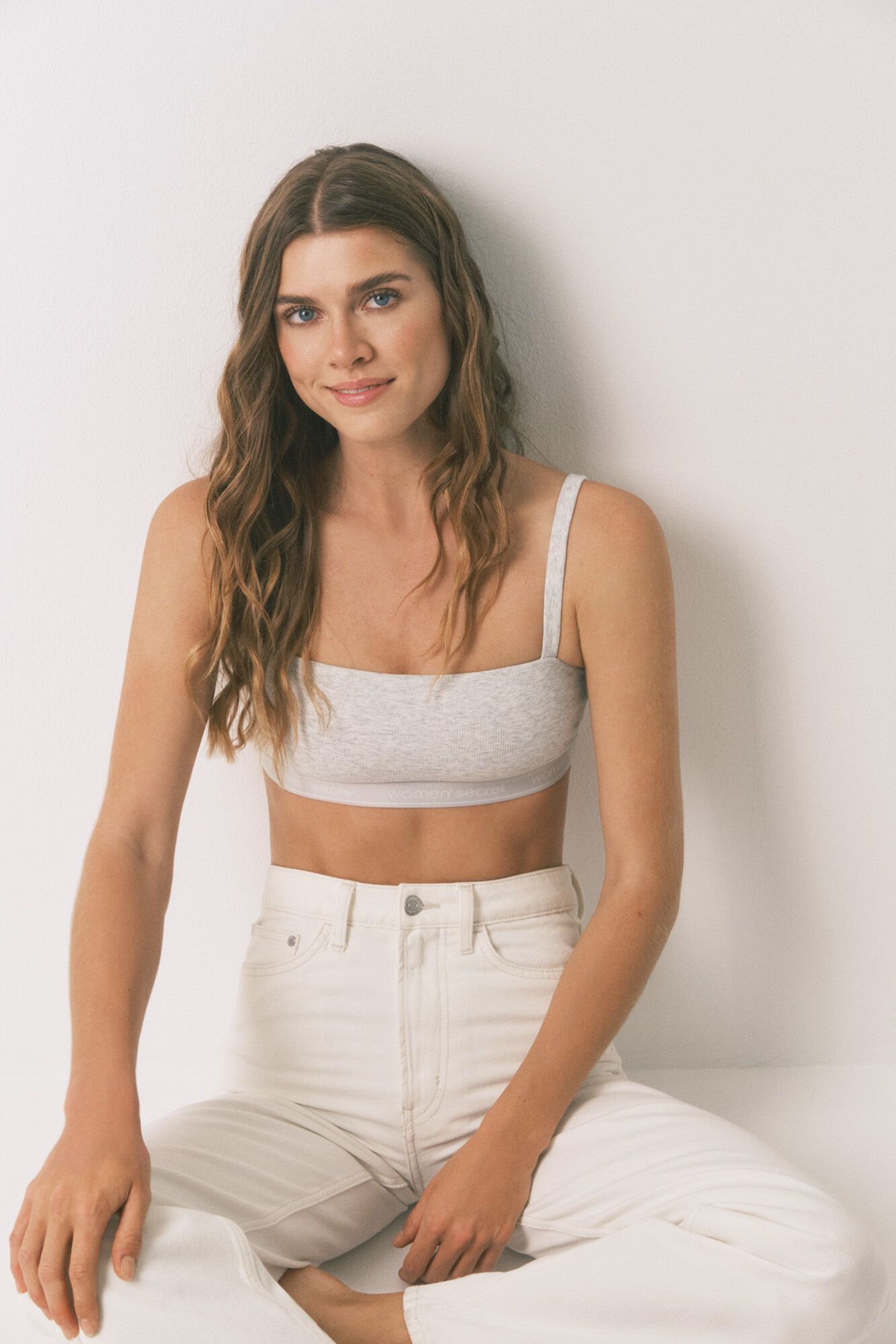 Women'secret Top sin costuras algod&oacute;n gris