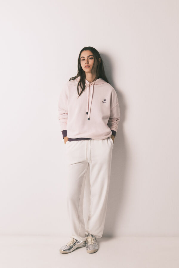 HI&BYE Sweatshirt com capuz em algod&atilde;o felpado rosa rosa
