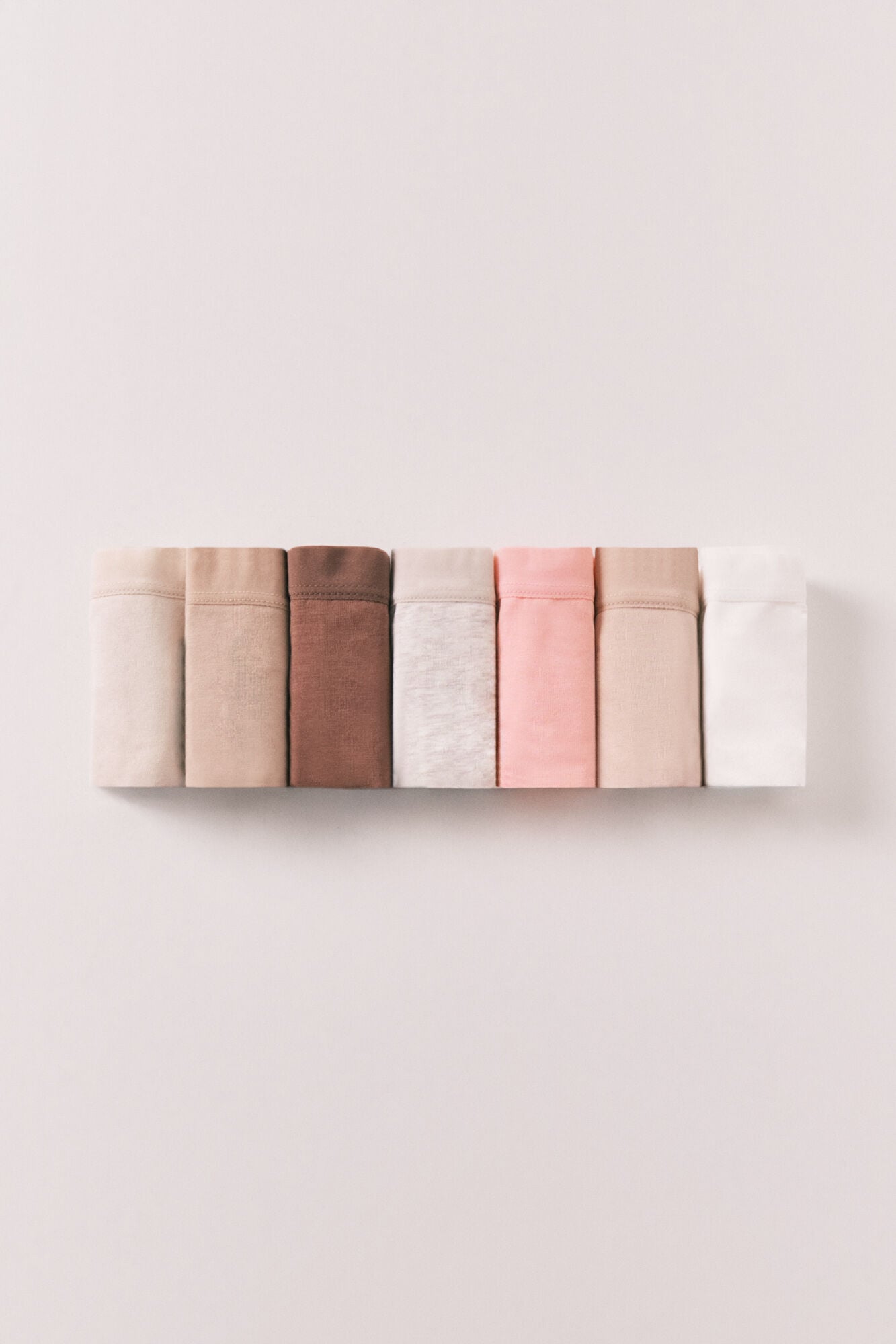 Women'secret Pack 7 cuecas cl&aacute;ssicas em algod&atilde;o lisas neutras