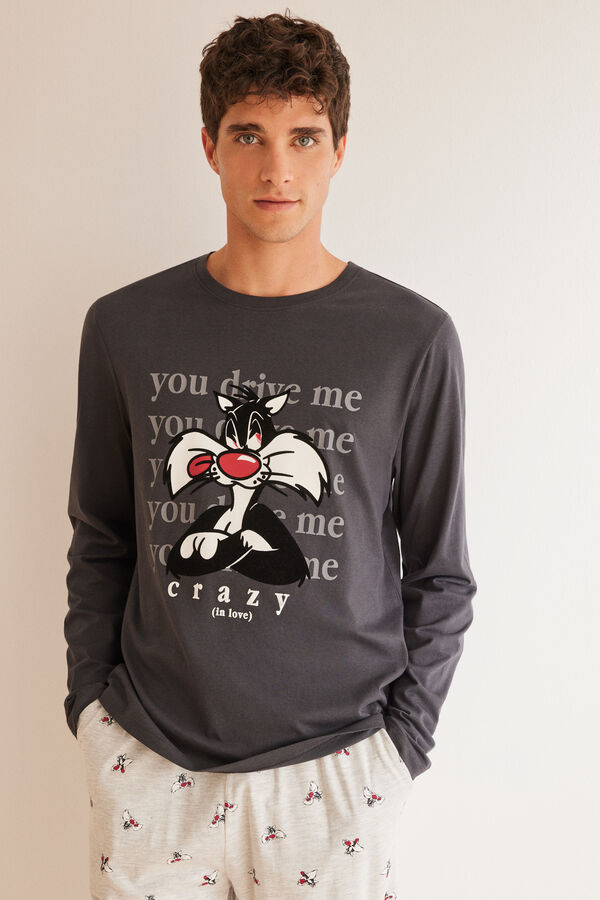 Women'secret Pijama homem 100% algod&atilde;o Silvestre cinzento