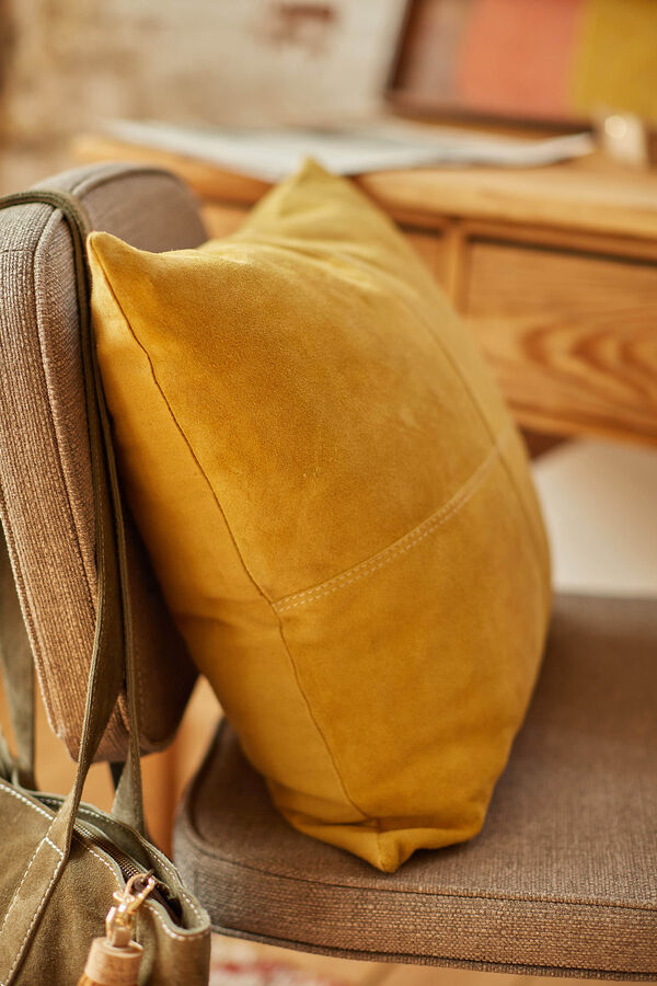 Calma House Capa de coxim Hamza 45 x 45 Mostarda estampado