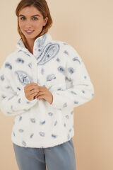 Women'secret Pijama largo borreguito y polar Paisley estampado