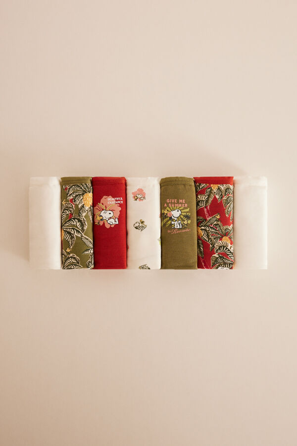 Women'secret Pack 7 bragas culotte algod&oacute;n Snoopy estampado