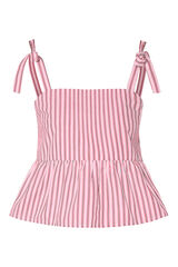 Pieces Top às riscas borgonha