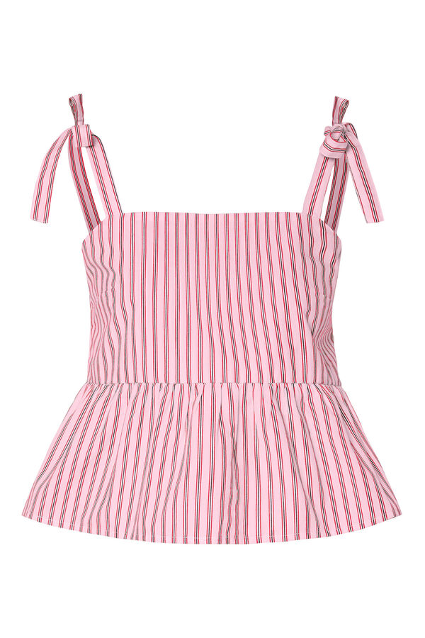 Pieces Top às riscas borgonha