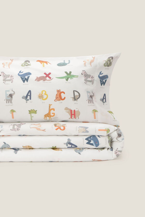 Textura Capa de edredão com estampado de dinossauro branco