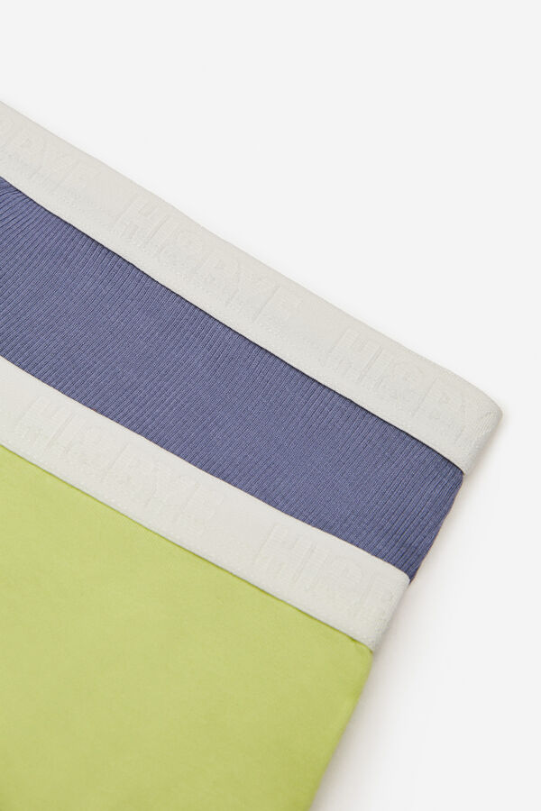 HI&BYE Pack 2 cuequinhas culotte algodão lima e azul verde