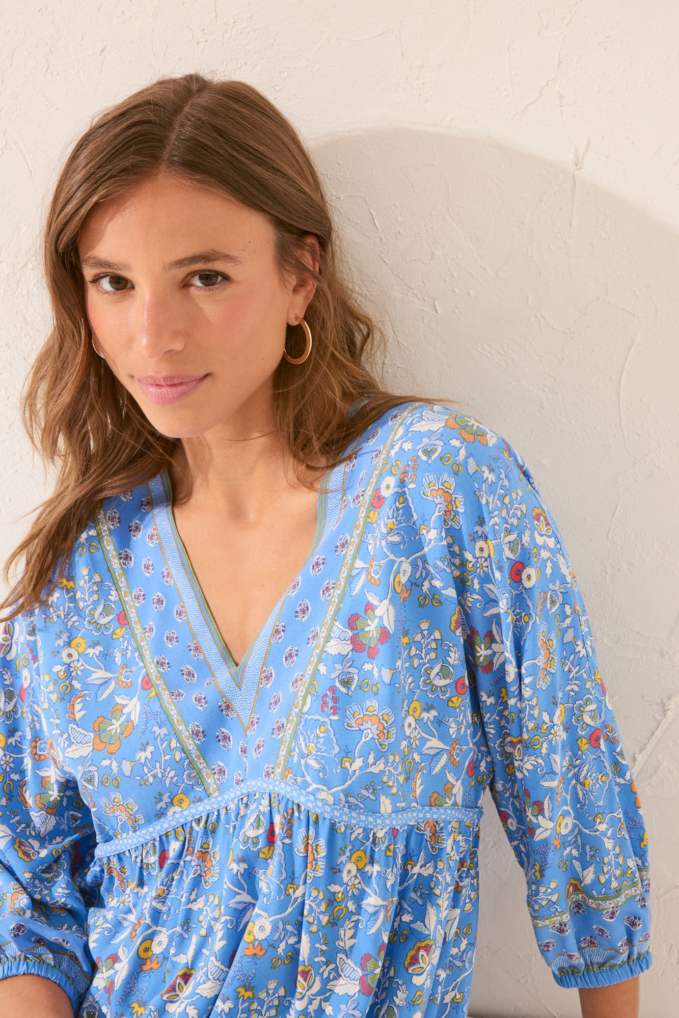 Women'secret Camisola midi floral com manga bufantes