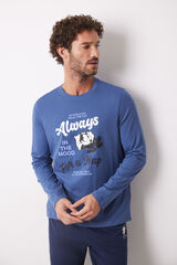 Women'secret Pijama largo hombre 100% algod&oacute;n Felix azul