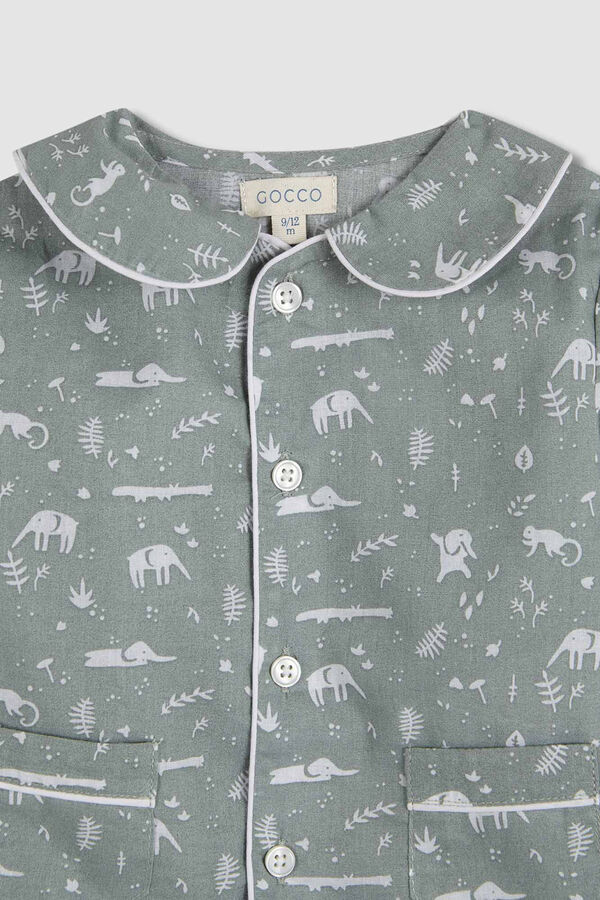 Gocco Pijama estampado gola peter pan  azul