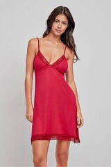 Gisela Camis&oacute;n corto satinado granate estampado