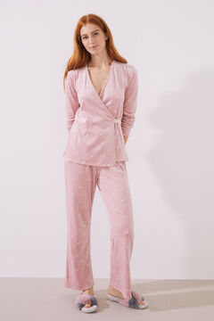 Womensecret Pijama comprido envolvente A Vizinha Loira rosa