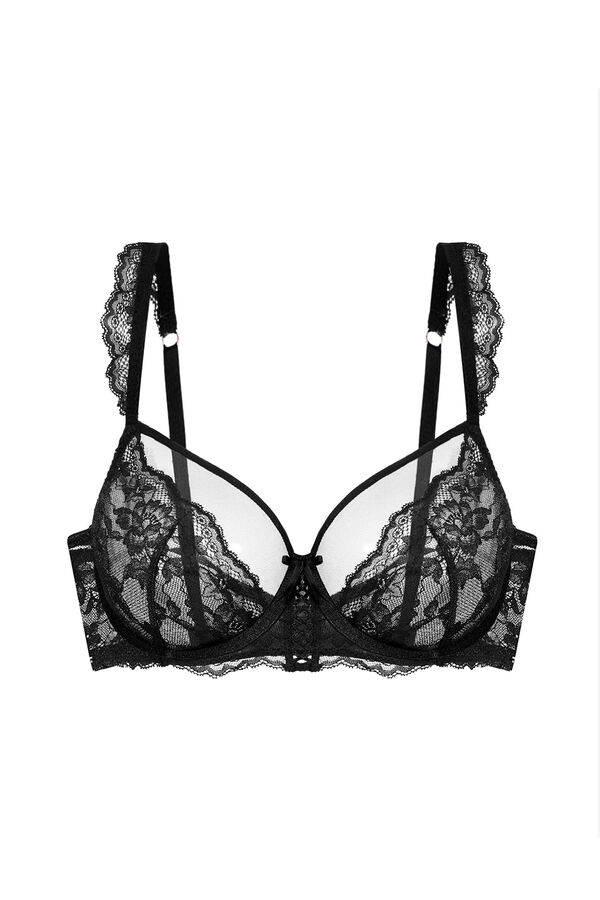 Dorina Soutien Lyra Satin com cobertura total e sem enchimento preto