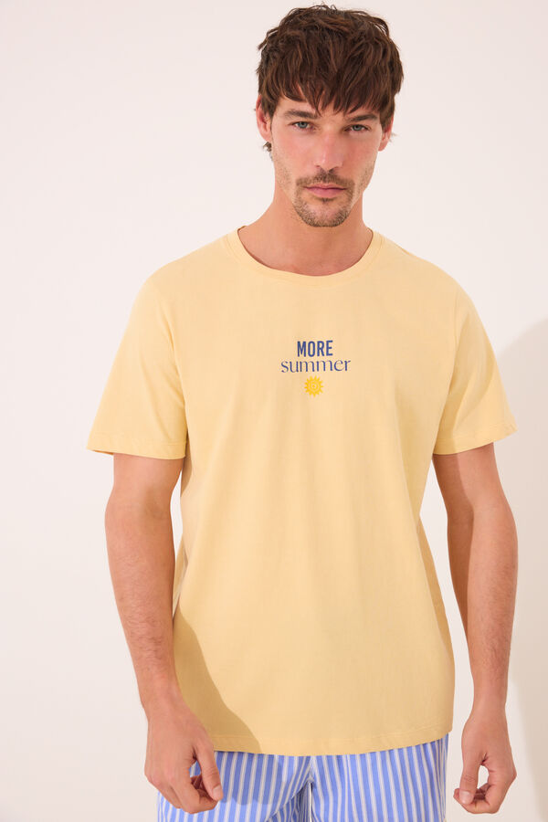 Women'secret Pijama riscas amarelo estampado