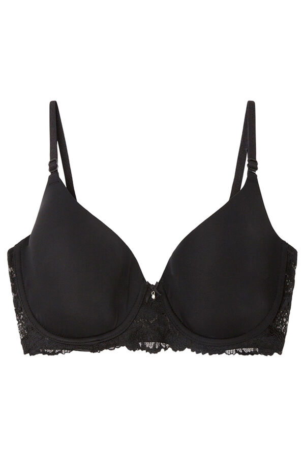 Women'secret BEAUTIFUL Sujetador cl&aacute;sico relleno microfibra negro negro