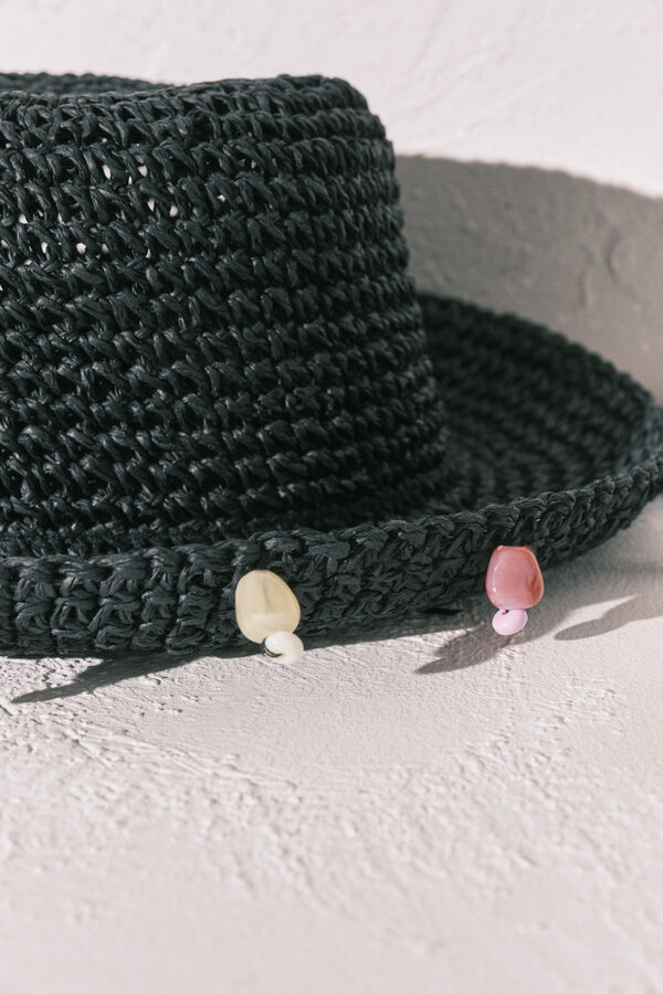 Women'secret Chap&eacute;u bucket em crochet preto preto