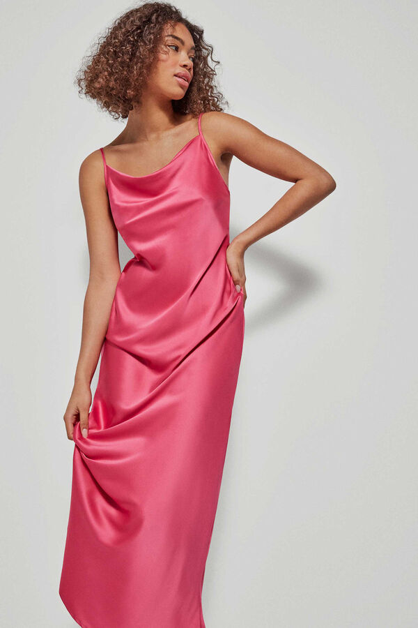 Gisela Camisa de dormir de al&ccedil;as cetim rosa