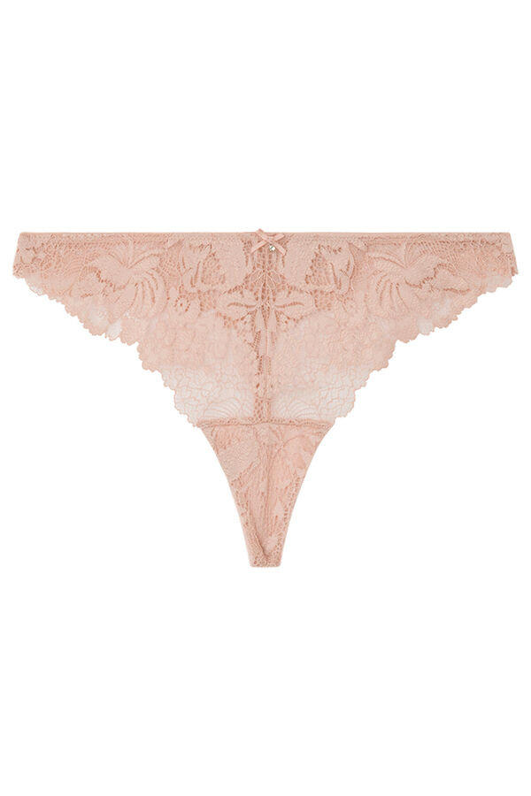 Women'secret Tanga renda microfibra rosa rosa