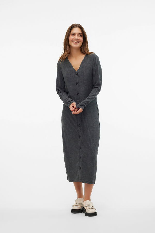 Mamalicious Vestido midi de malha para maternity e amamenta&ccedil;&atilde;o  cinzento