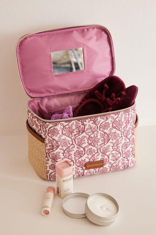 Women'secret Neceser grande estampado flores burdeos