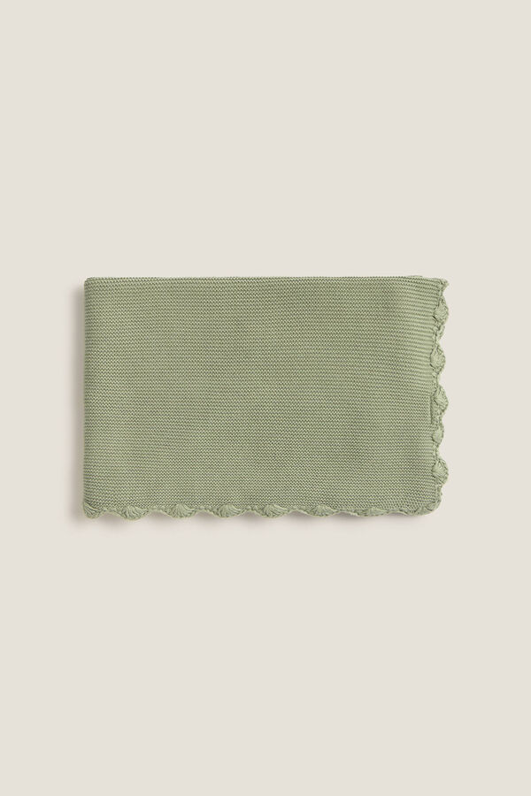 Textura Xadrez de tric&ocirc; de algod&atilde;o org&acirc;nico verde