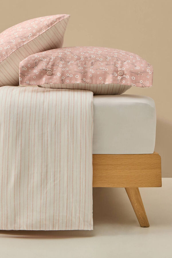 Textura Capa n&oacute;rdica algod&atilde;o acetinado flores rosa