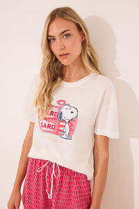 Women'secret Pijama curto vermelho Snoopy 100% algodão